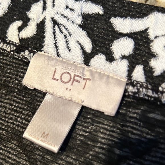 LOFT Black and White Damask Mini Skirt - Picture 2 of 4